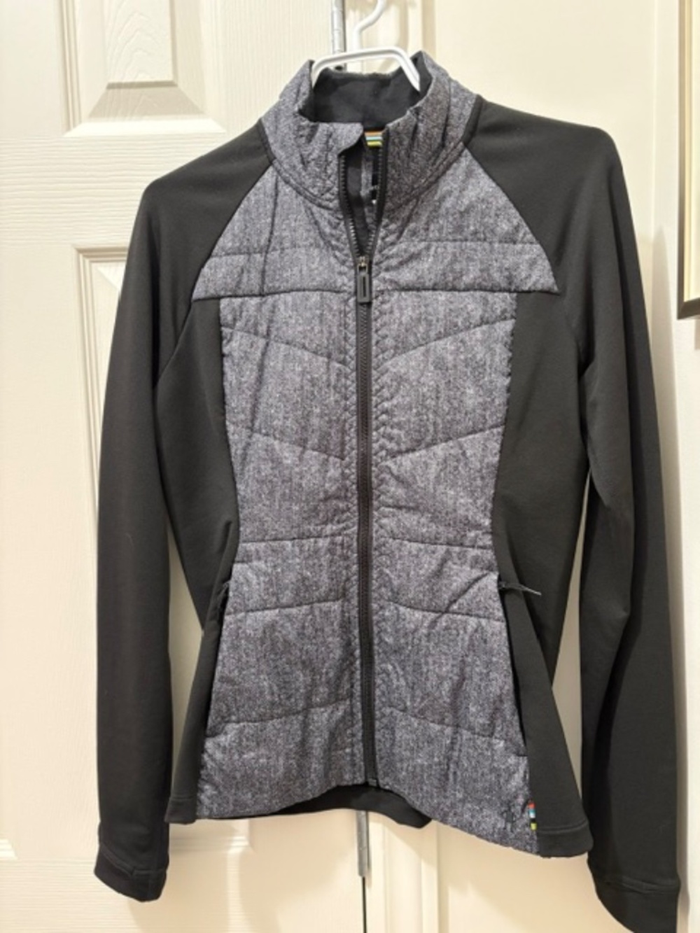 SmartWool Women's sz S long jacket black & gray with Merino Wool